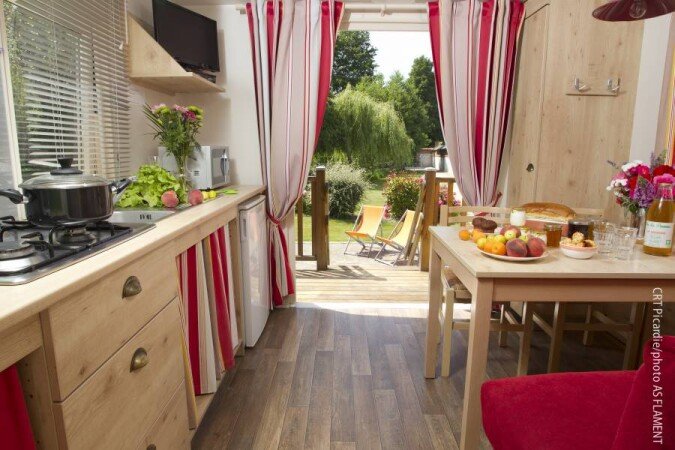 Roulotte 4 voyageurs, avec jardin