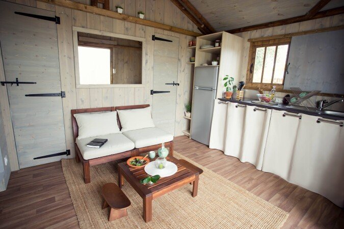Cabane confortable, 2 chambres, avec jardin