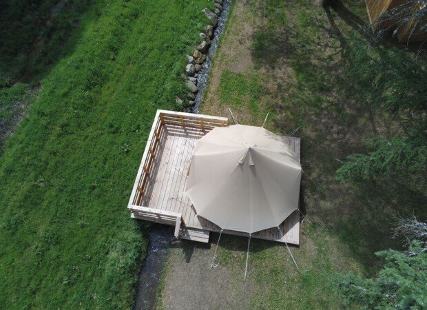 Tente 1 chambre, avec jardin