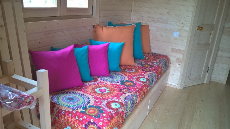 Roulotte 3 voyageurs, avec jardin