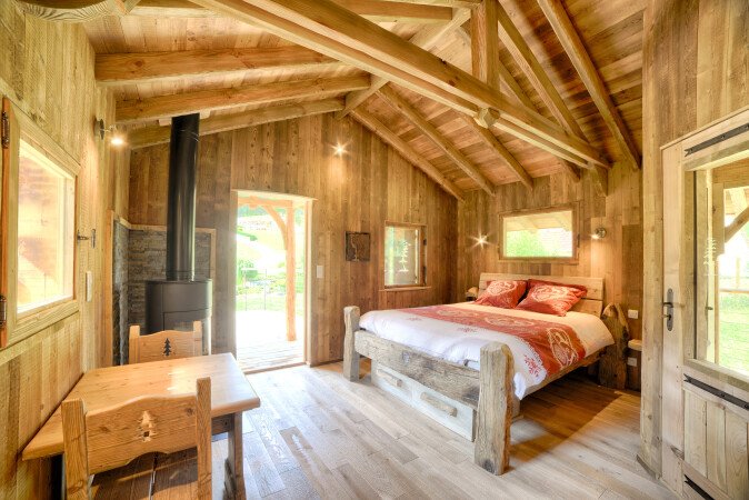 Cabane romantique, 1 chambre, avec jardin