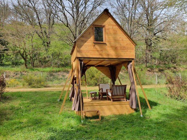 Cabane romantique, 1 chambre, avec jardin