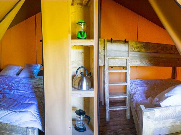 Tente 2 chambres, avec jardin