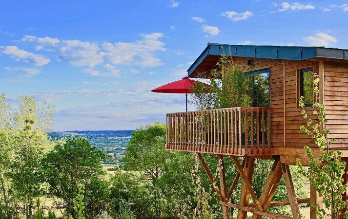 Cabane dans les arbres 1 chambre, avec jardin
