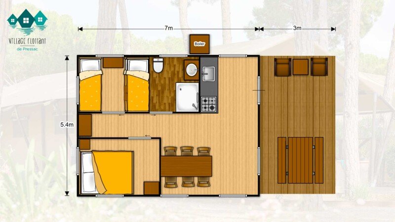 Hébergement insolite 2 chambres, avec jardin