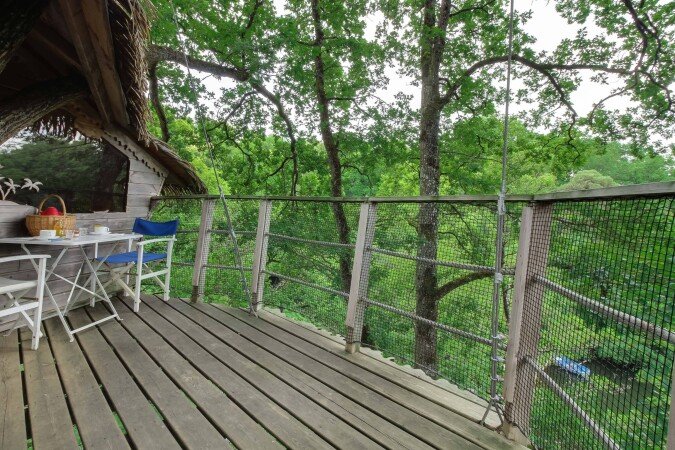 Cabane dans les arbres 1 chambre, avec jardin