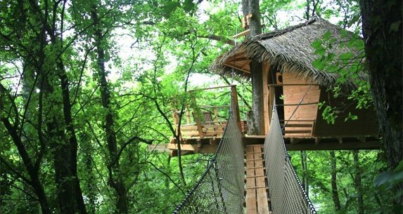 Cabane dans les arbres 1 chambre, avec jardin