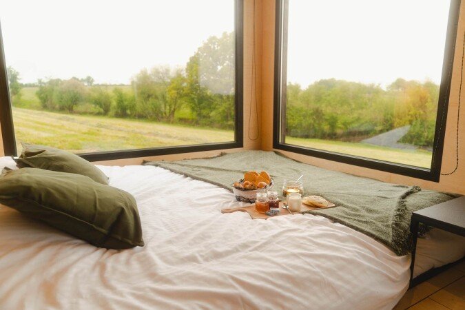 Hébergement insolite 3 voyageurs, avec jardin