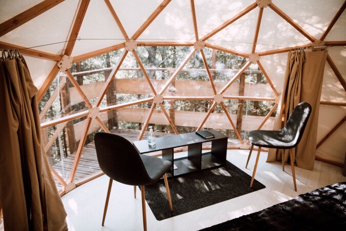 Tente romantique, 1 chambre, avec jardin