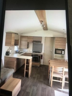Mobil home 3 chambres, avec piscine