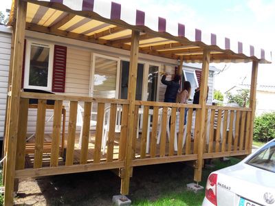 Mobil home de charme, 3 chambres, avec jacuzzi