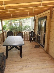 Mobil home 3 chambres, avec piscine