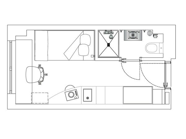 Apartamento 1 huésped, con aire acondicionado