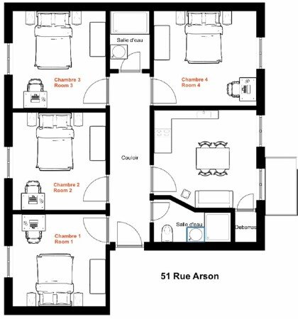 Chambre 1 voyageur, avec wifi