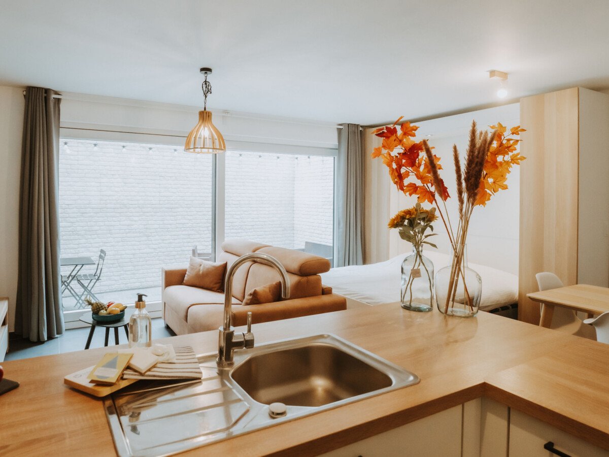 Studio moderne, 1 chambre, avec jardin