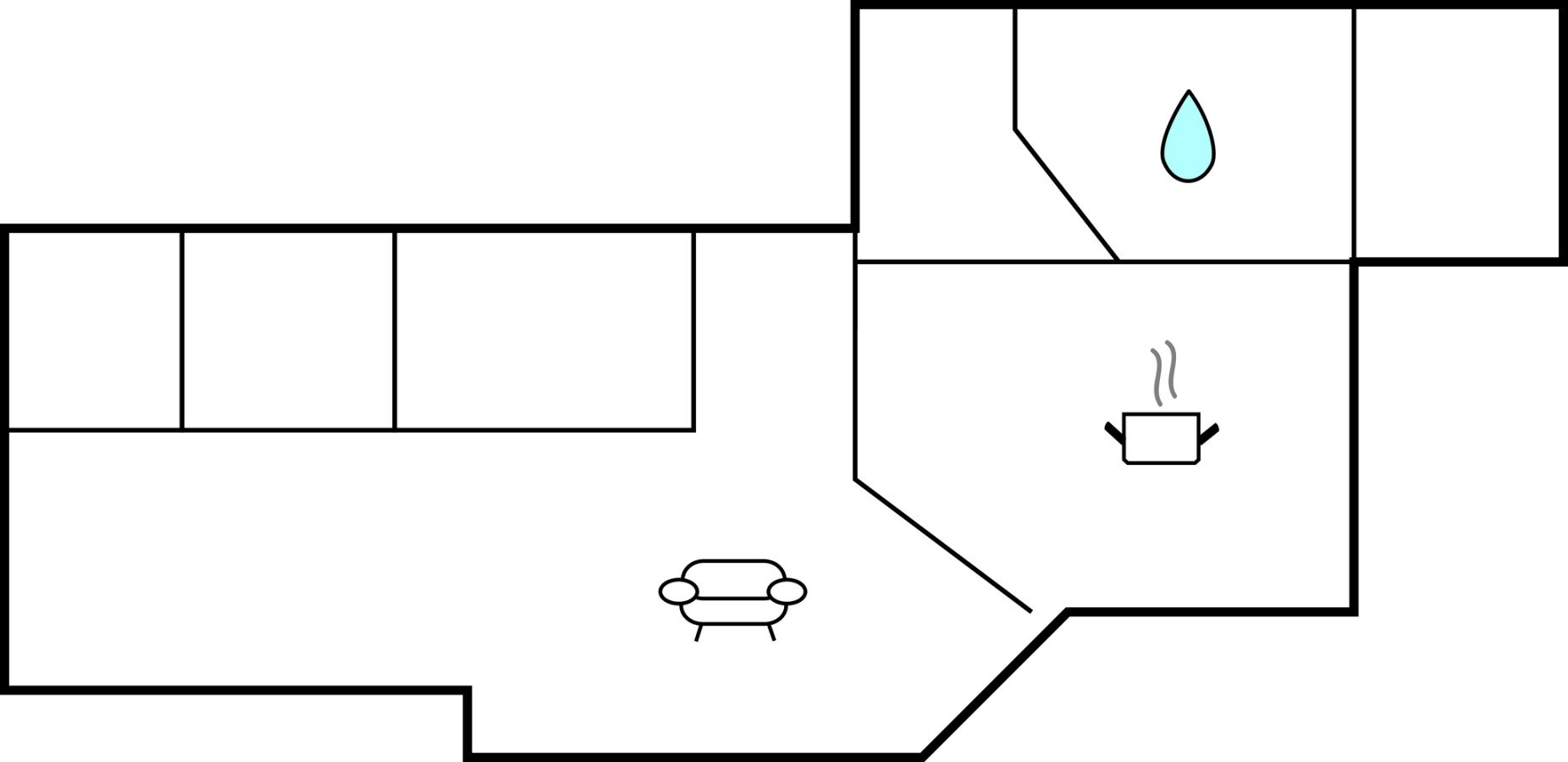 House 2 bedrooms, with sea view