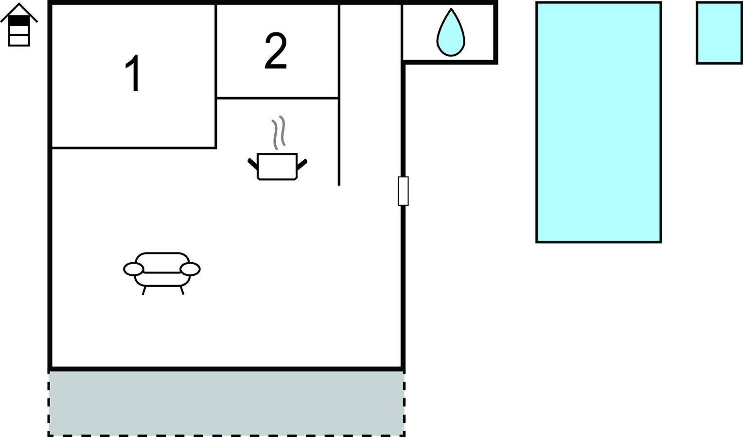 Wohnung 2 Schlafzimmer, mit Meerblick