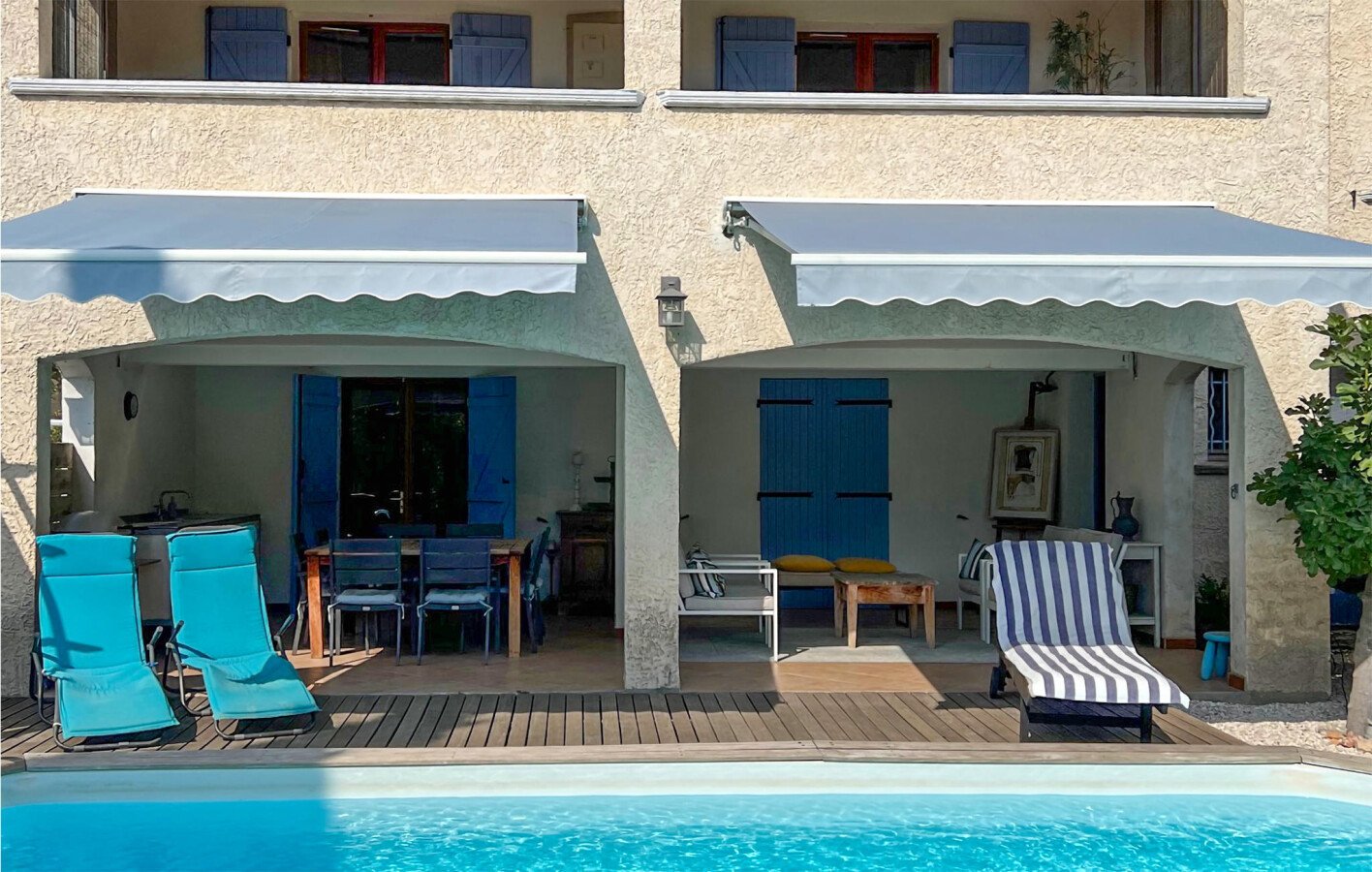 Maison troglodyte moderne, 4 chambres, avec piscine