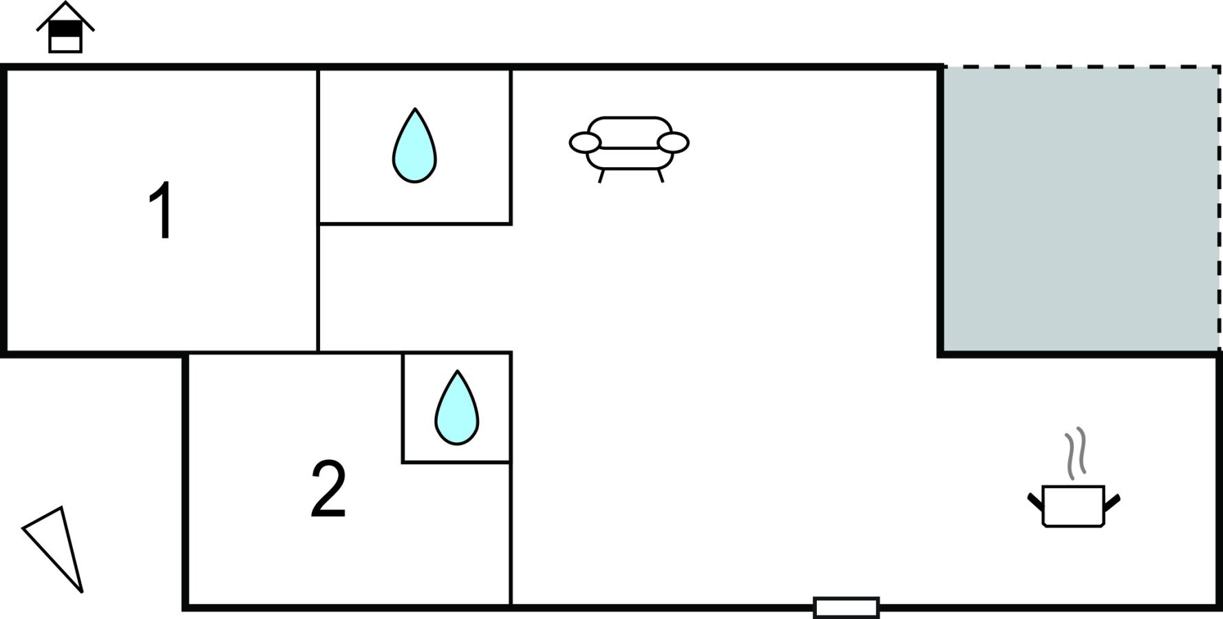 Wohnung 2 Schlafzimmer, mit Meerblick