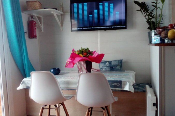 Mobil home 2 chambres, avec jardin