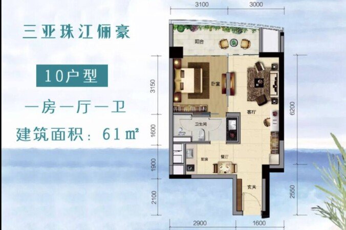Apartment 1 bedroom, with pool