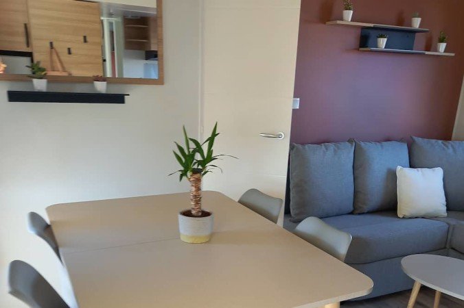Mobil home 3 chambres, avec piscine