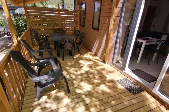 Mobil home 3 chambres, avec piscine