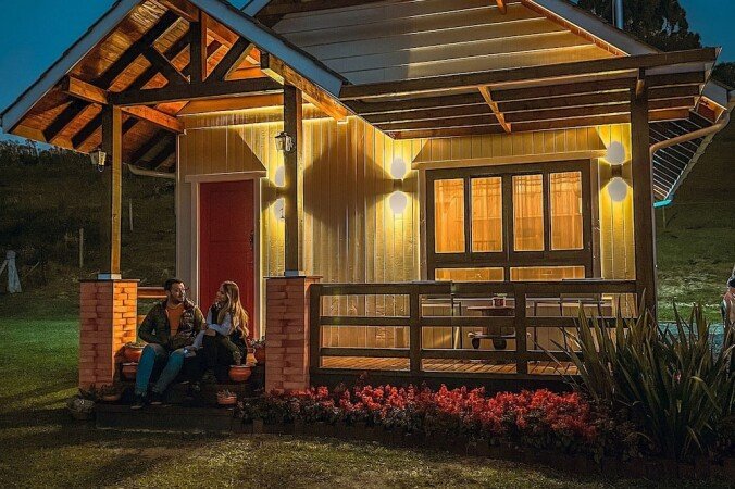 Chalé 1 quarto, com jardim