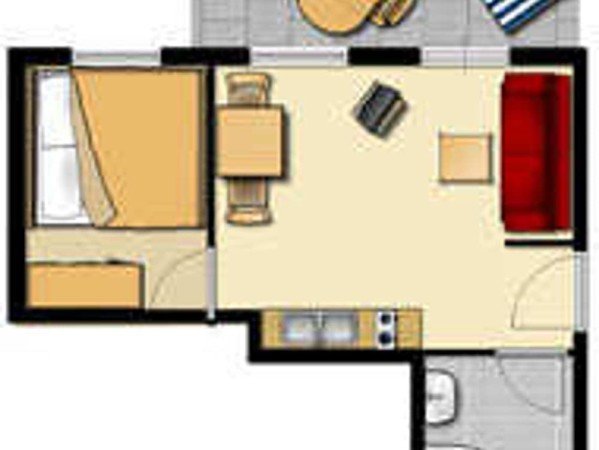 Ferienhaus 1 Schlafzimmer, mit Garten