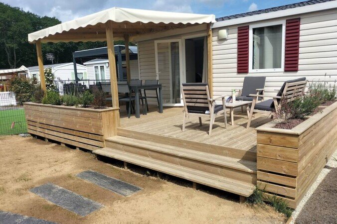 Mobil home 2 chambres, avec piscine
