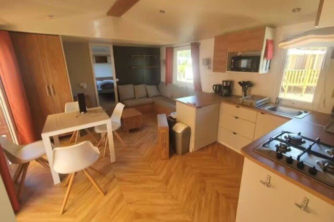 Mobil home 2 chambres, avec piscine