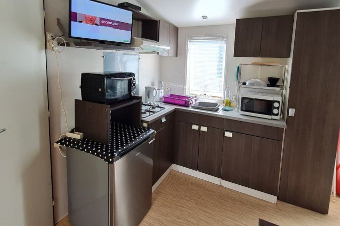 Mobil home 3 chambres, avec piscine