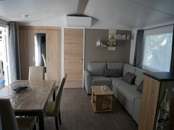 Mobil home 3 chambres, avec piscine