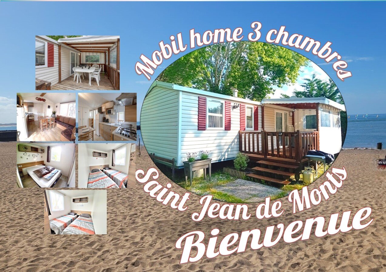 Mobil home 3 chambres, avec piscine