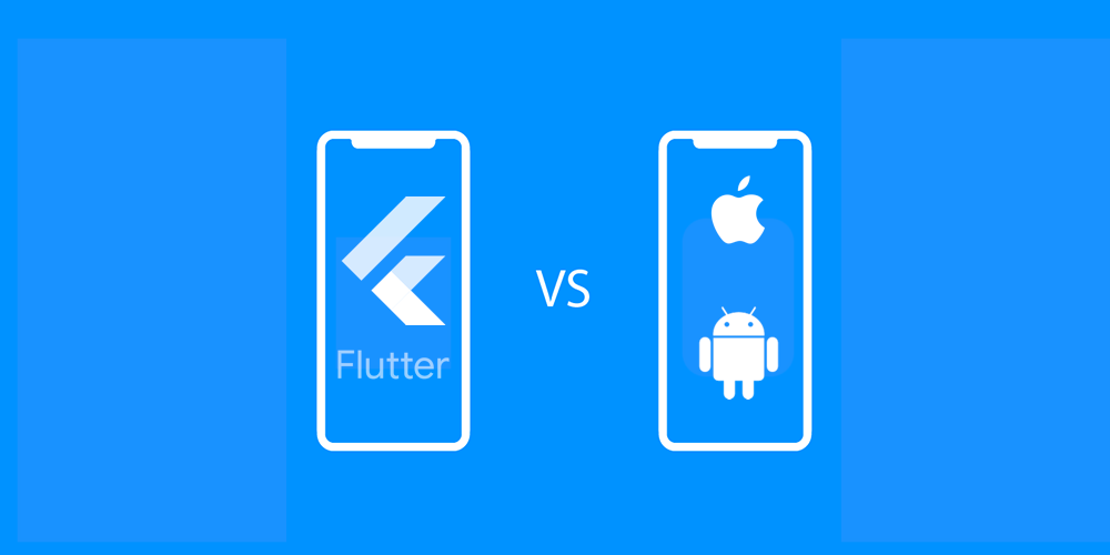 Flutter cross-platform vs native app development comparison diagram