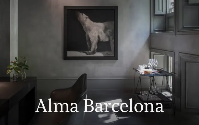 Alma Hotels luxury booking Flutter app interface showing hotel listings