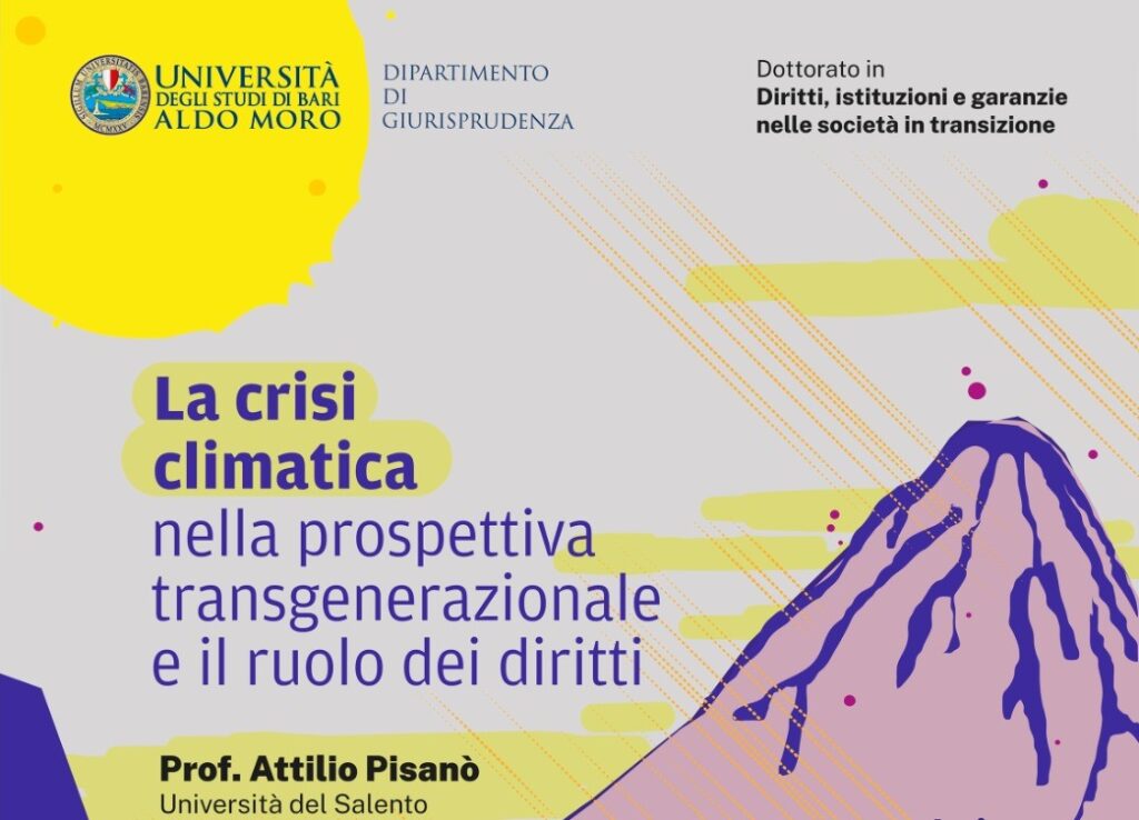 Convegno “La crisi climatica nella prospettiva transgenerazionale e il ruolo dei diritti”