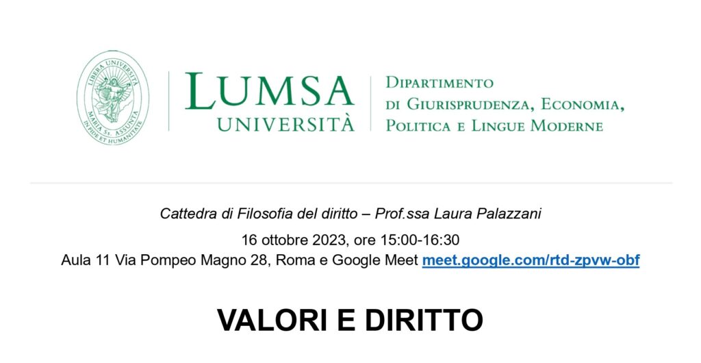 Seminario “Valori e Diritto”