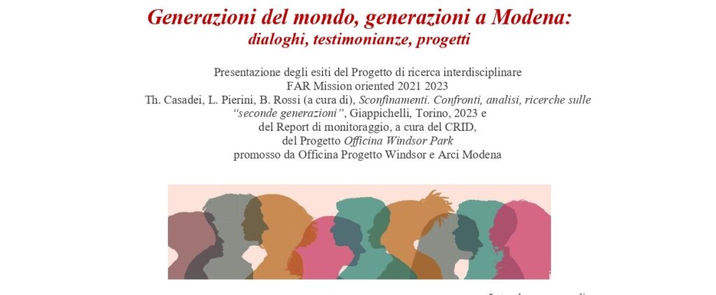 Incontro “Generazioni del mondo, generazioni a Modena: dialoghi, testimonianze, progetti”, nell’ambito della Notte Europea della Ricerca