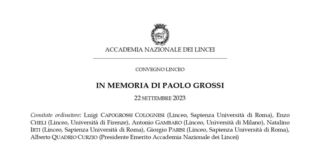 Convegno linceo “In memoria di Paolo Grossi”