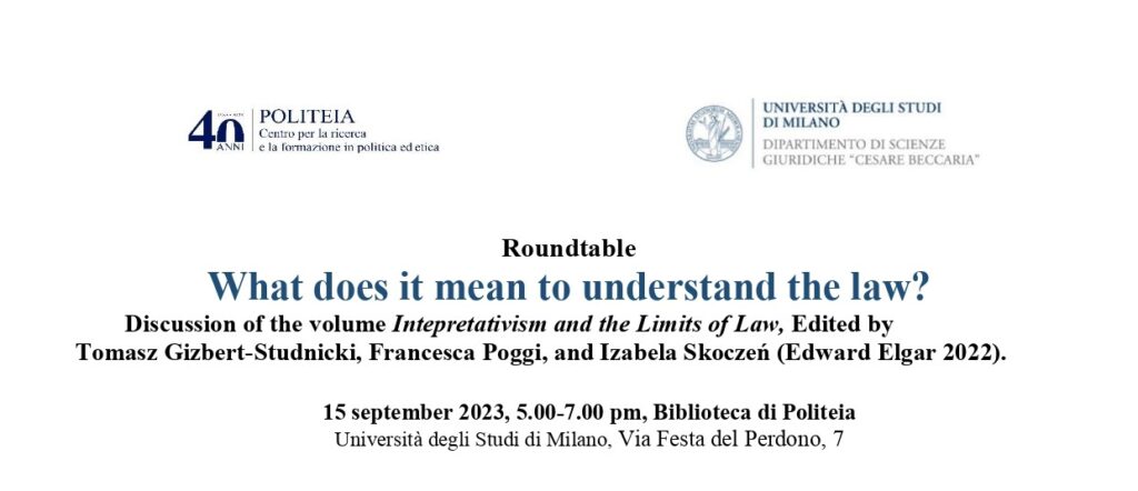 Tavola rotonda &ldquo;What does it mean to understand the law?&rdquo;