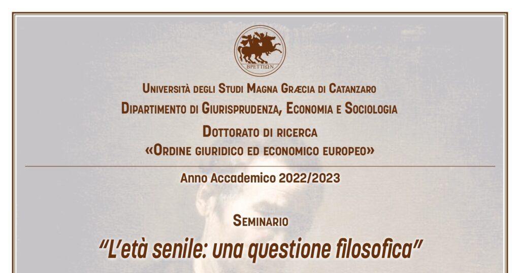 Seminario &ldquo;L&rsquo;et&agrave; senile: una questione filosofica&rdquo;