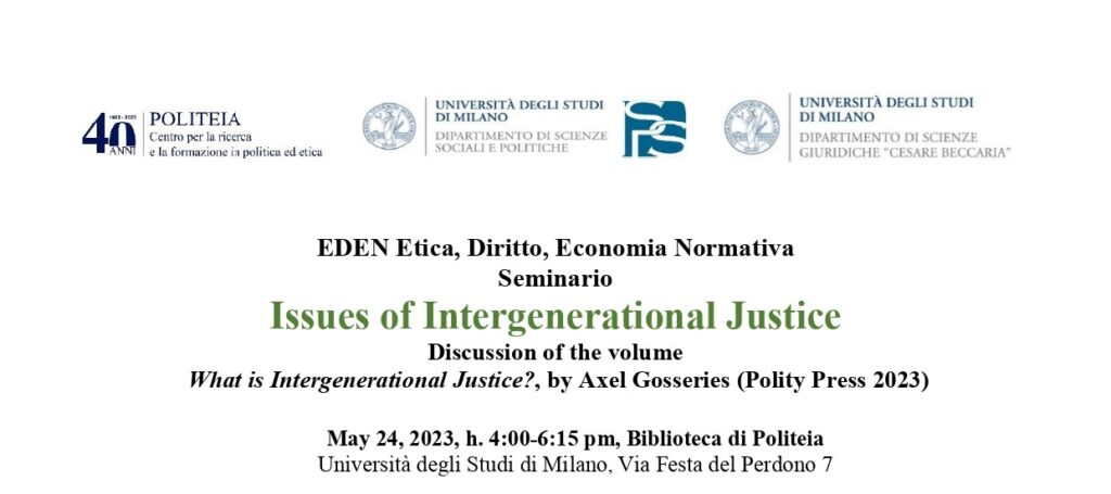 Issues of Intergenerational Justice