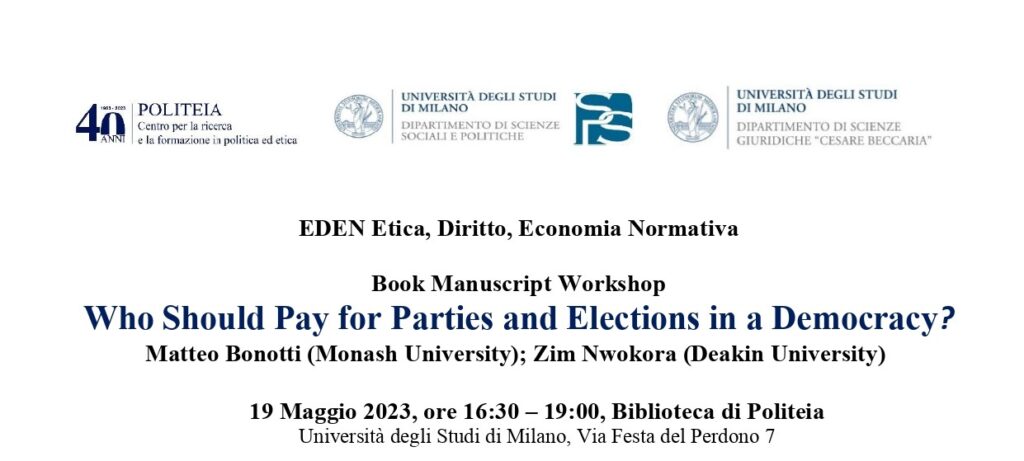 Seminario “Who Should Pay for Parties and Elections in a Democracy?”