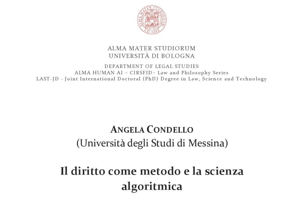 Il diritto come metodo e la scienza algoritmica