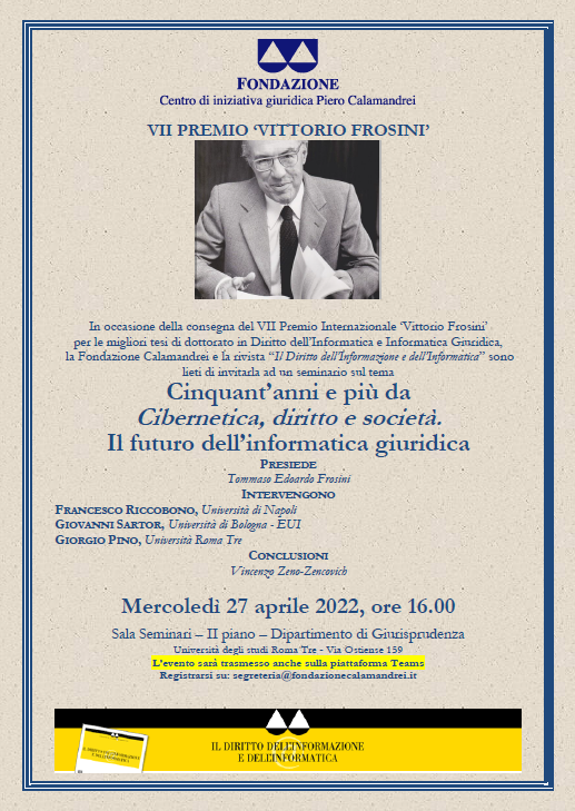 Cinquant’anni e più da Cibernetica, diritto e società. Il futuro dell’informatica giuridica