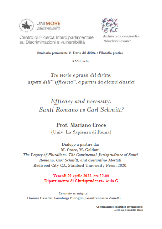 Efficacy and necessity: Santi Romano vs. Carl Schmitt