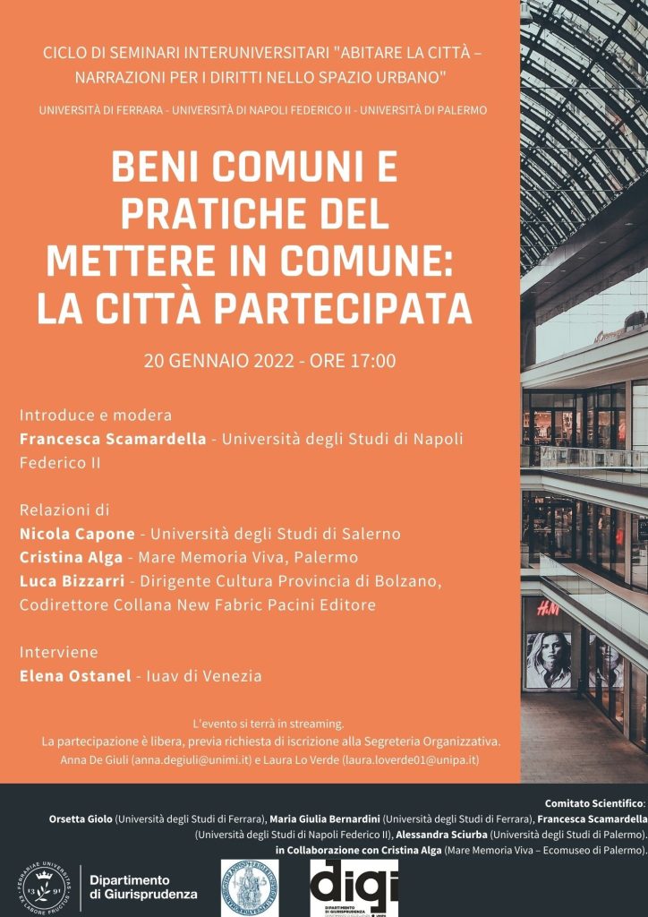 BENI COMUNI E PRATICHE DEL METTERE IN COMUNE: LA CITTÀ PARTECIPATA
