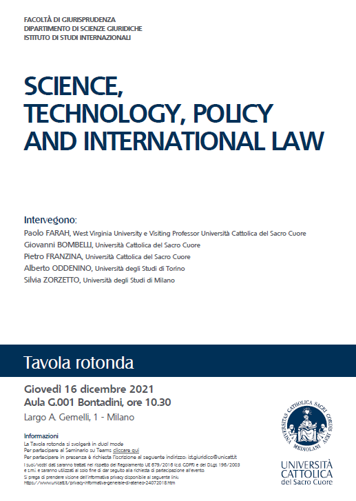 SCIENCE, TECHNOLOGY, POLICY AND INTERNATIONAL LAW