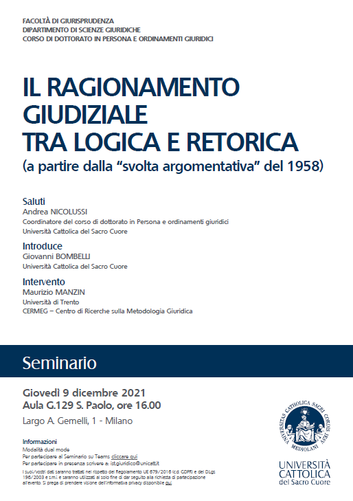 Il ragionamento giudiziale tra logica e retorica (a partire dalla ‘svolta argomentativa’ del 1958)
